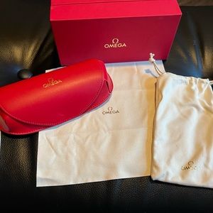 Omegas Sunglass case, box, bag and cleaning cloth